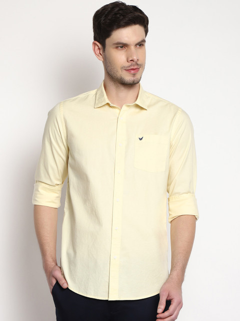 

Blackberrys Men Yellow Slim Fit Opaque Casual Shirt