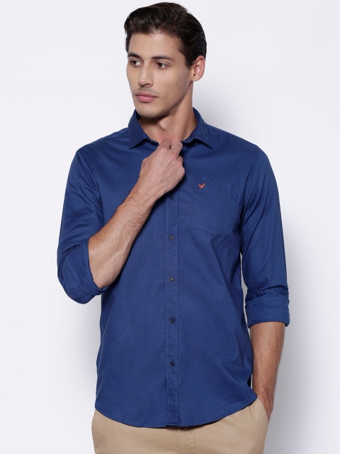 

Blackberrys Men Navy Blue Slim Fit Opaque Casual Shirt