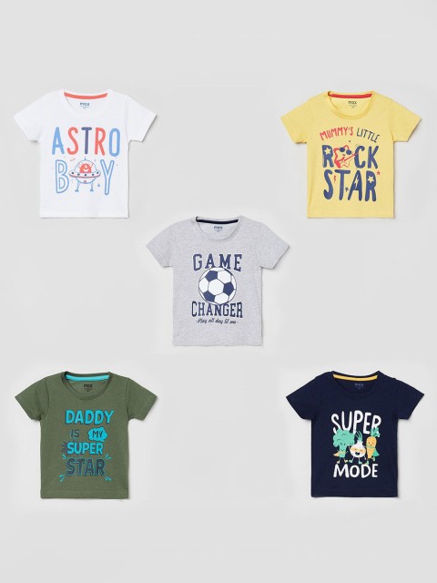 

max Boys Pack of 5 Printed T-shirt, Multi