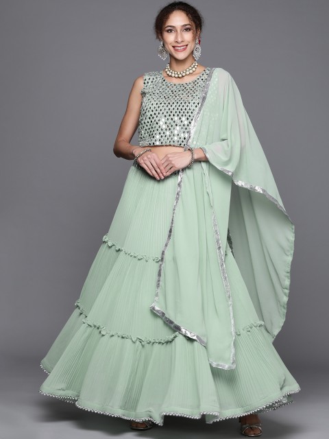 

Chhabra 555 Gorgeous Green Made To Measure Lehenga Choli with Dupatta