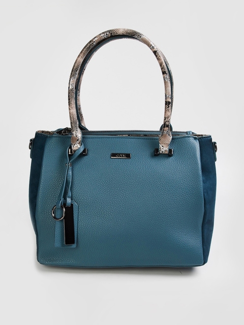 

CODE by Lifestyle Turquoise Blue Structured Handheld Bag with Tasselled