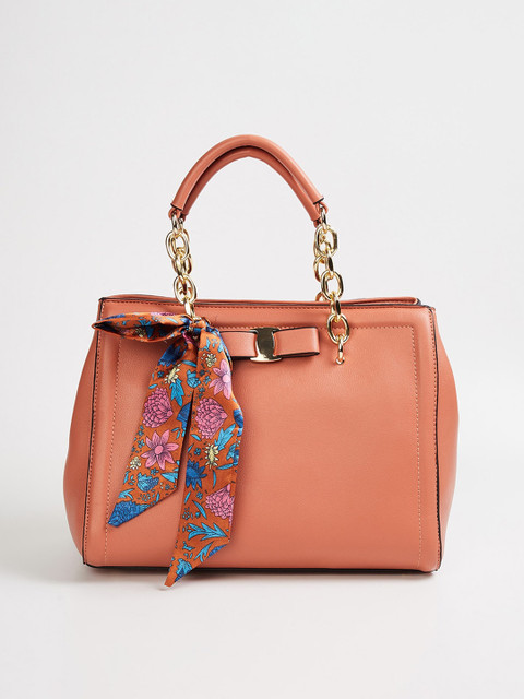 

CODE by Lifestyle Rust Structured Handheld Bag with Bow Detail