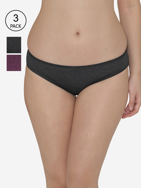 

Kalyani Women Pack Of 3 Assorted Solid Low Rise Cotton Bikini Briefs P002