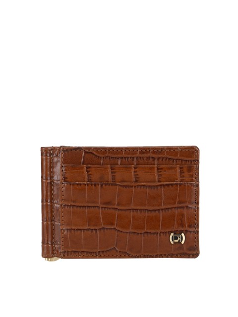 

Da Milano Men Brown Textured Leather Two Fold Wallet