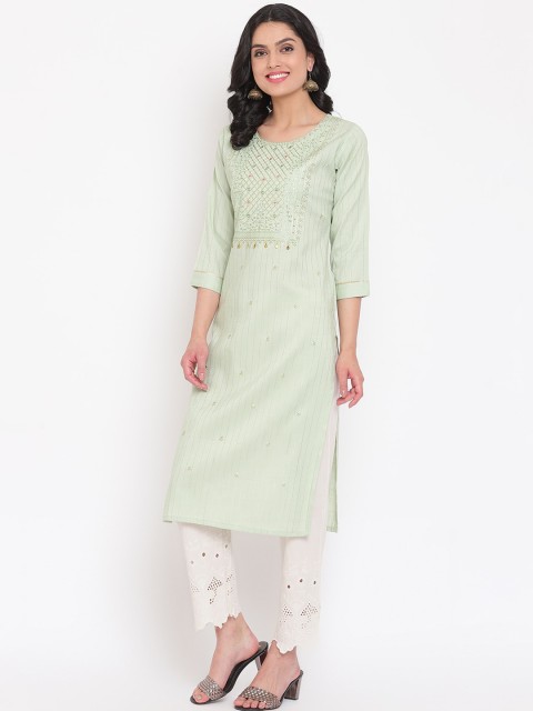 

Napra Women Green Ethnic Motifs Embroidered Kurta