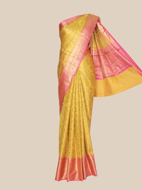 

The Chennai Silks Gold & Pink Zari Organza Banarasi Saree