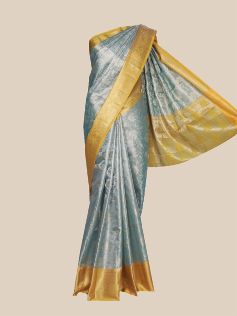 

The Chennai Silks Blue & Gold Woven Design Organza Banarasi Saree