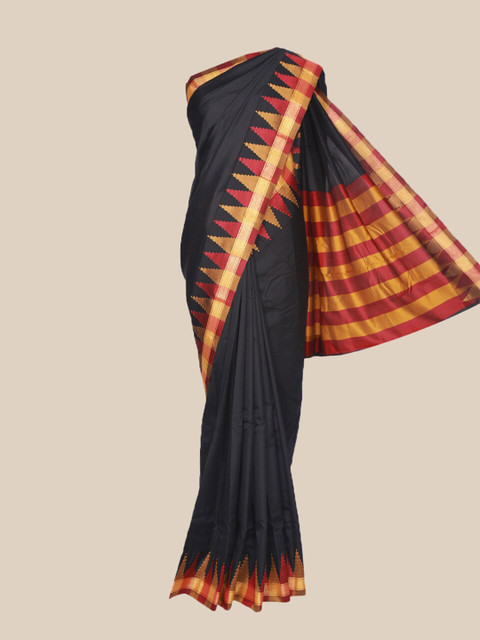

The Chennai Silks Black & Maroon Art Silk Saree