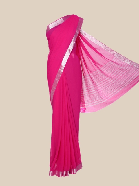 

The Chennai Silks Pink & Silver Zari Saree