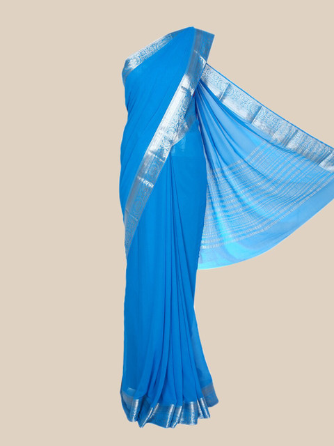

The Chennai Silks Blue & Silver Zari Saree