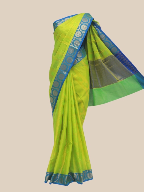 

The Chennai Silks Green & Blue Woven Design Organza Fusion Banarasi Saree