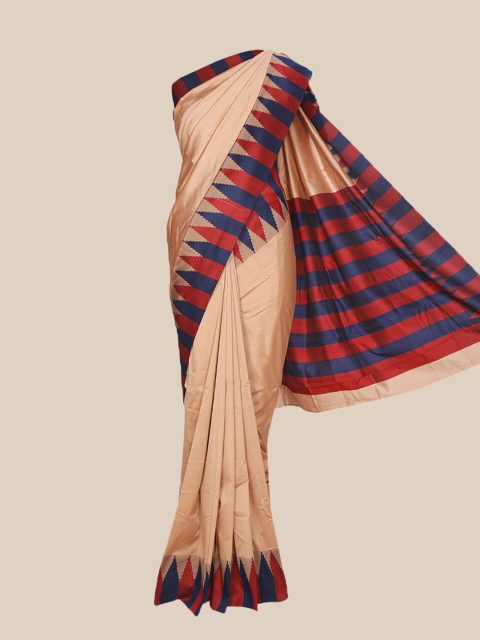 

The Chennai Silks Brown & Red Art Silk Fusion Saree