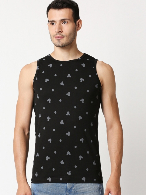 

Bewakoof Men Black & Grey Solid Cotton Innerwear Vests