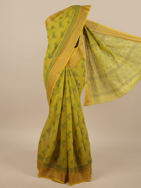 

Pothys Green & Red Floral Saree