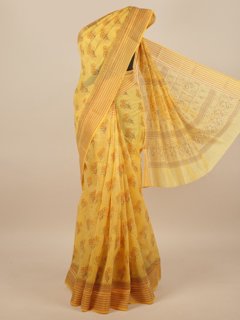 

Pothys Yellow & Red Floral Saree