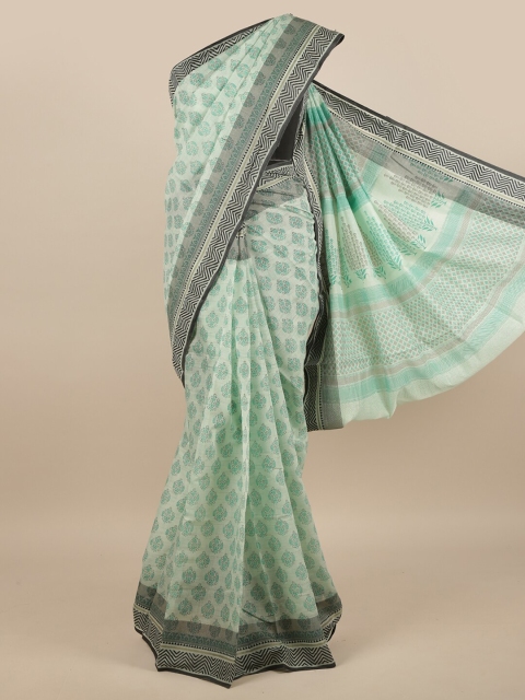 

Pothys Green & Grey Ethnic Motifs Saree