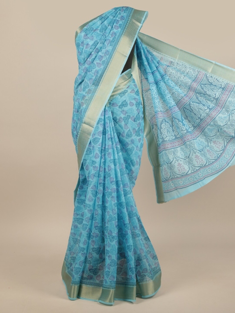 

Pothys Blue & Purple Floral Saree