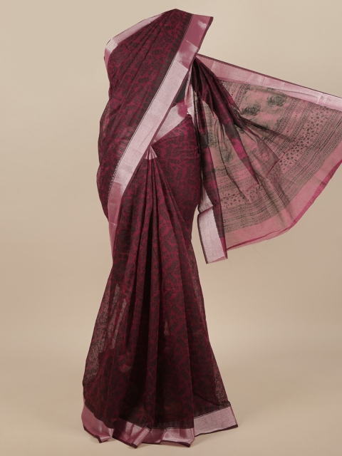 

Pothys Maroon & Black Floral Saree