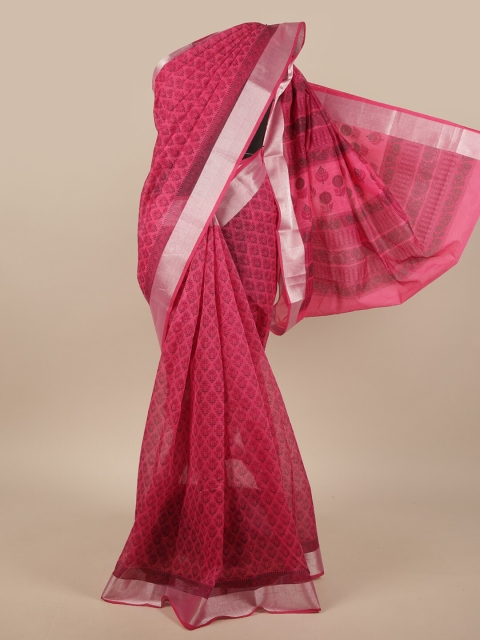 

Pothys Pink & Maroon Floral Saree