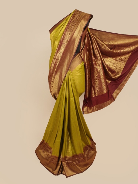 

Pothys Green & Brown Ethnic Motifs Zari Art Silk Saree