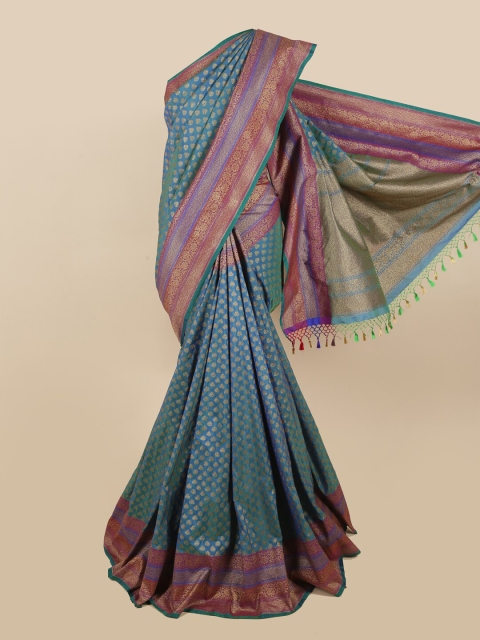 

Pothys Blue & Maroon Ethnic Motifs Zari Art Silk Saree