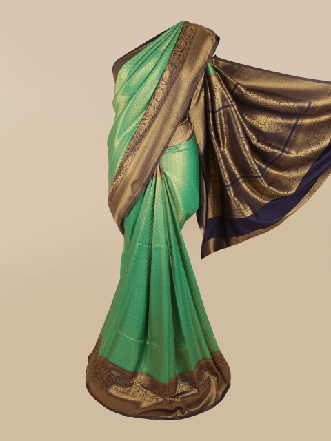 

Pothys Sea Green & Gold-Toned Zari Art Silk Saree