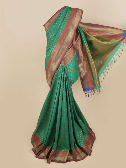 

Pothys Green & Pink Floral Zari Art Silk Saree