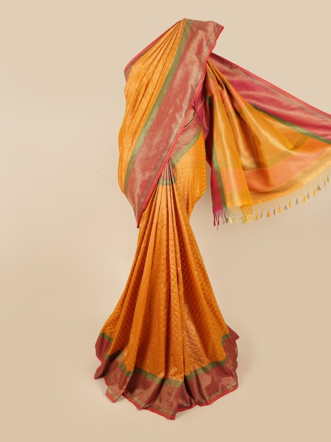 

Pothys Orange & Pink Floral Zari Art Silk Saree