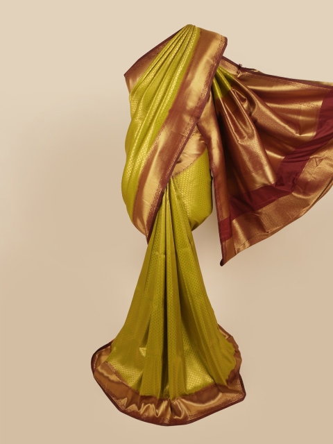 

Pothys Green & Brown Zari Art Silk Saree