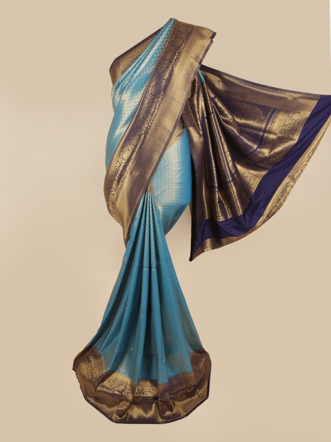 

Pothys Blue & Gold-Toned Zari Art Silk Saree