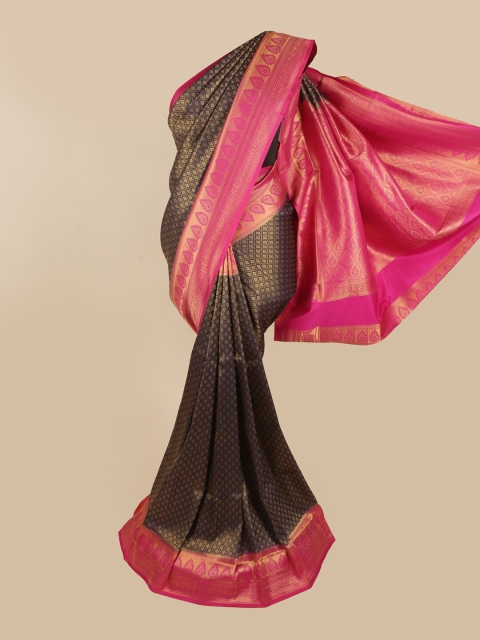 

Pothys Navy Blue & Pink Ethnic Motifs Zari Art Silk Saree