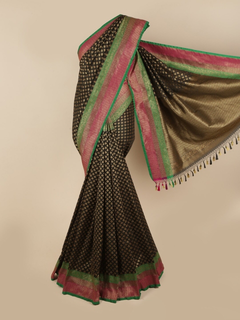 

Pothys Black & Pink Ethnic Motifs Zari Art Silk Saree