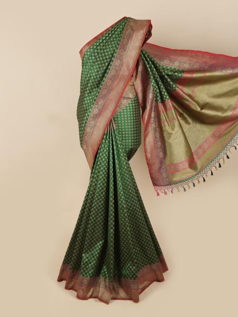 

Pothys Green & Pink Floral Zari Art Silk Saree