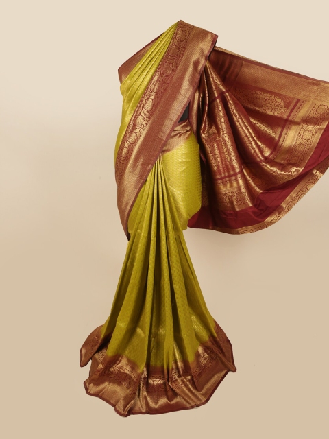 

Pothys Green & Brown Zari Art Silk Saree