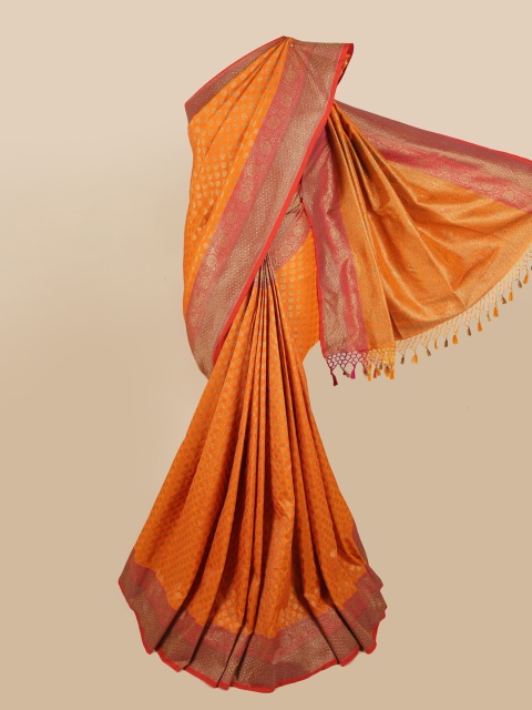 

Pothys Orange & Red Ethnic Motifs Art Silk Saree