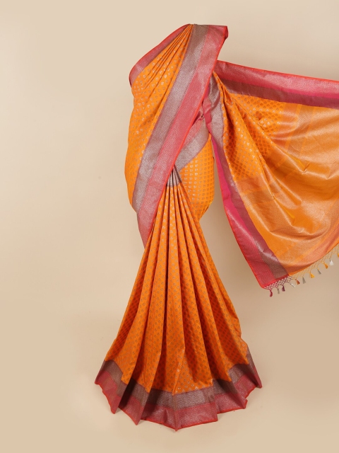 

Pothys Yellow & Pink Woven Design Zari Art Silk Saree