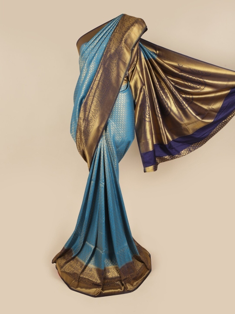

Pothys Blue & Gold-Toned Woven Design Zari Art Silk Saree