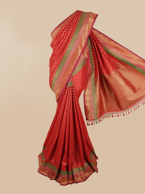 

Pothys Red & Green Woven Design Zari Art Silk Saree