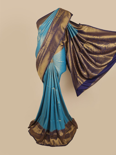 

Pothys Blue & Gold-Toned Woven Design Art Silk Saree