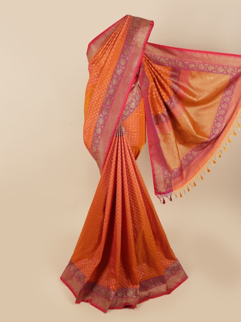 

Pothys Orange & Pink Woven Design Art Silk Saree
