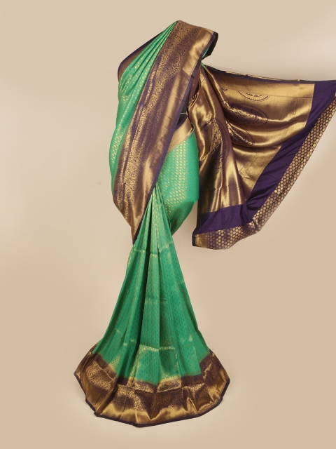 

Pothys Green & Navy Blue Woven Design Art Silk Saree