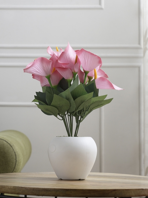 

FOLIYAJ Pink & Green Artificial Anthurium With Pot