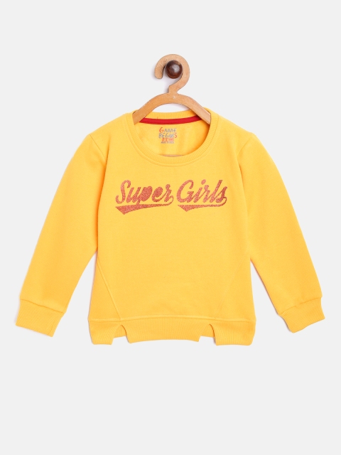 

GAME BEGINS Girls Yellow & Red Printed Sweatshirt