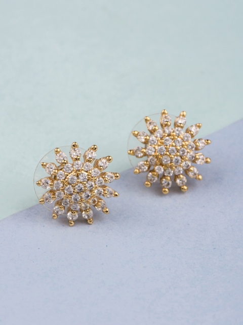 

Alankruthi Gold-Toned Floral Studs Earrings