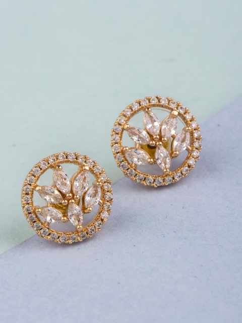 

Alankruthi Gold-Toned Leaf Shaped Studs Earrings