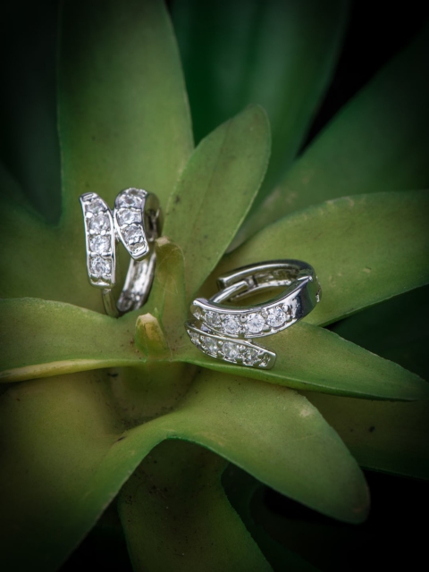 

Alankruthi Silver-Toned & Silver-Plated Quirky Hoop Earrings