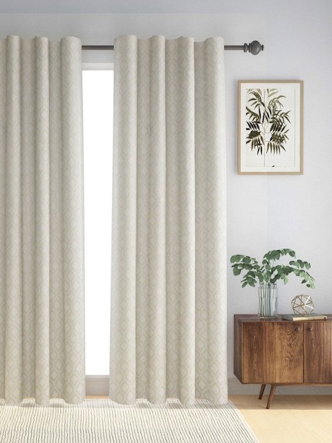 

Fabindia White & Grey Ethnic Motifs Printed Long Door Curtain
