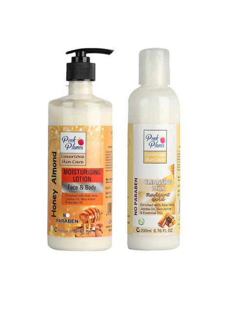

Pink Plums 2 Pcs Face & Body Moisturising & Cleansing Milk Body Lotion 700 ml, Multi