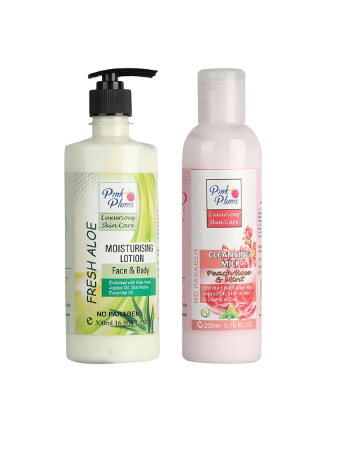 

Pink Plums Aloe Vera Face & Body Moisturising with Body Lotion Cleansing Milk 700 ml