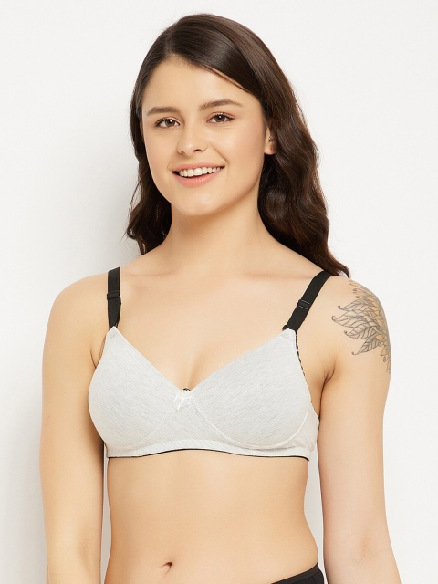 

Clovia Grey Solid Push-Up Bra - Non-Wired Lightly Padded